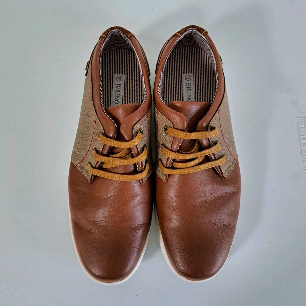 BRUNO MARC NEW YORK Men’s 12 Brown Oxford Dress Shoe